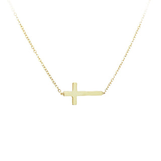 14KY GOLD 18" SIDEWAYS CROSS N