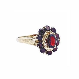 14KY GOLD VINTAGE OVAL GARNET