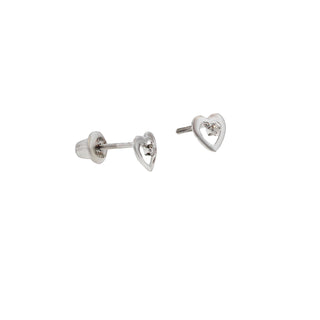 14KW GOLD EARRINGS OPEN HEART